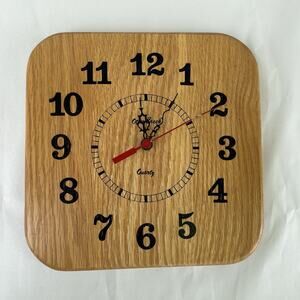 Otter Creek Quartz Wood Wall Clock 10x10 Square Rustic Battery Operated USA Vtg